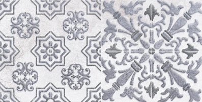 LB Ceramics Настенная плитка декор1 Кампанилья 1641-0091 20x40 серый
