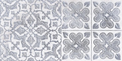 LB Ceramics Настенная плитка декор2 Кампанилья 1641-0094 20x40 серый
